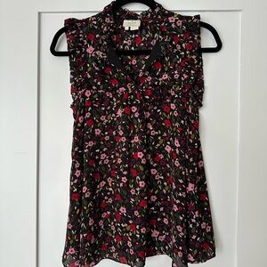 Kate Spade Floral Sleeveless Top - Black and Pink